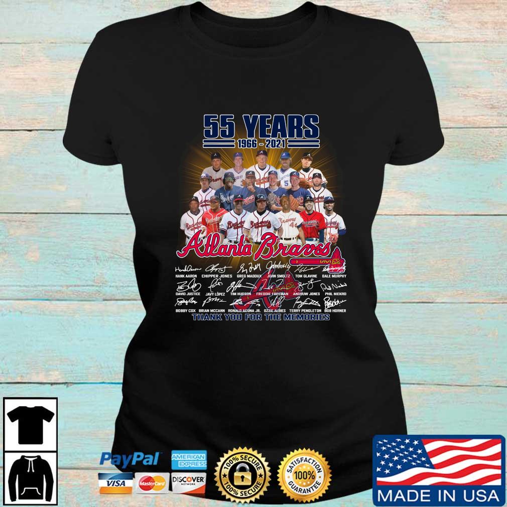 55 Years 1966 2021 Atlanta Braves Thank You For The Memories Shirt