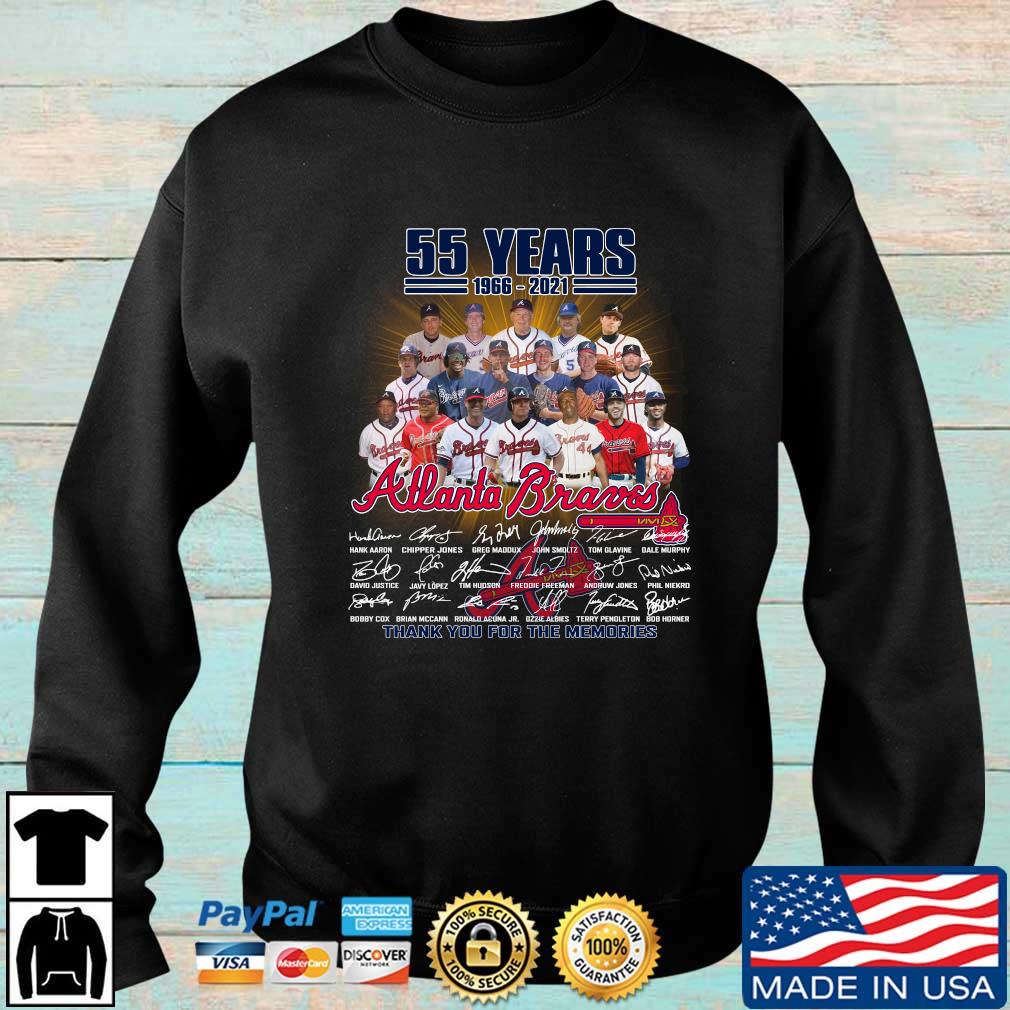 55 Years 1966 2021 Atlanta Braves Thank You For The Memories Shirt