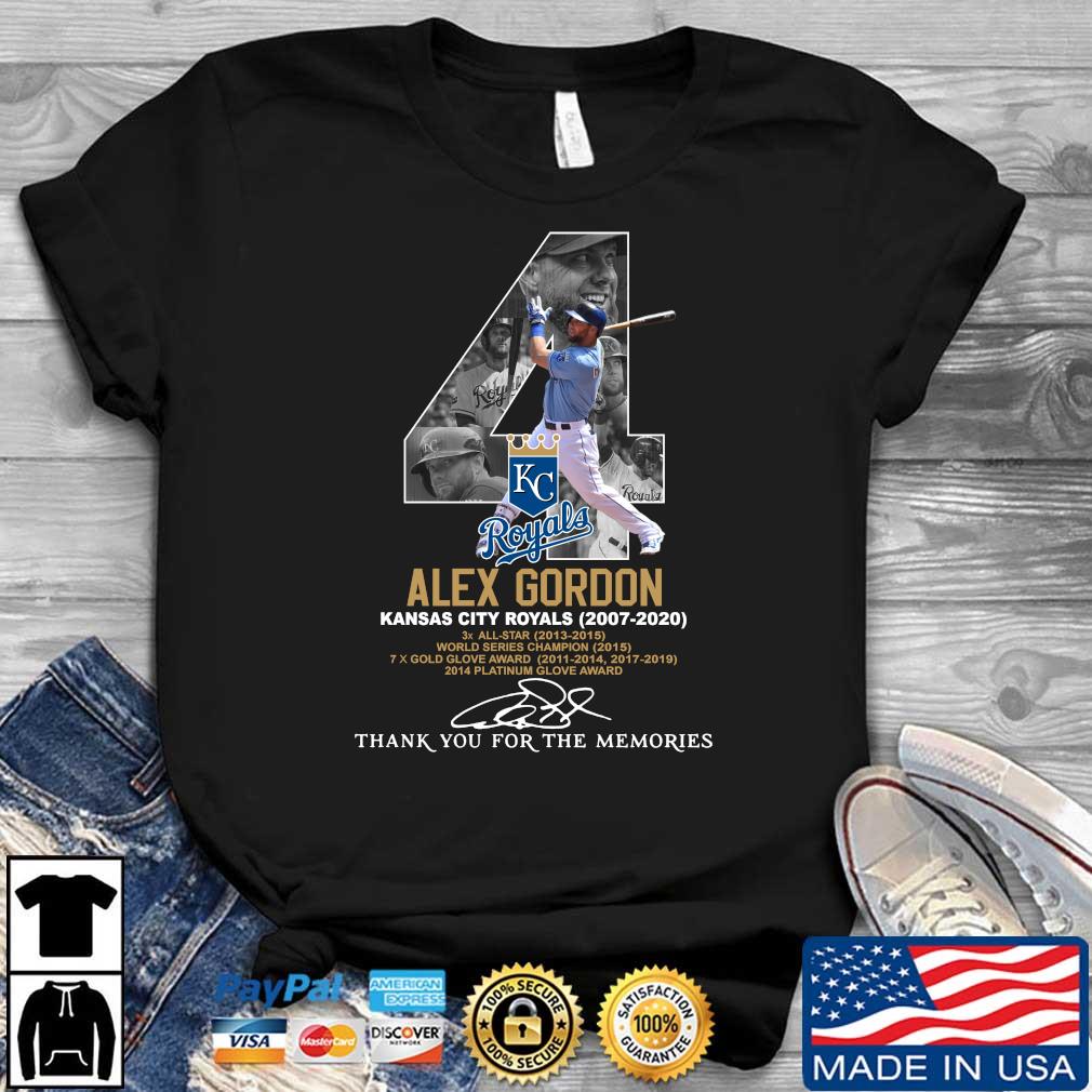 Alex Gordon Kansas City Royals Signature Thank You For The Memories T-Shirt  - TeeNavi