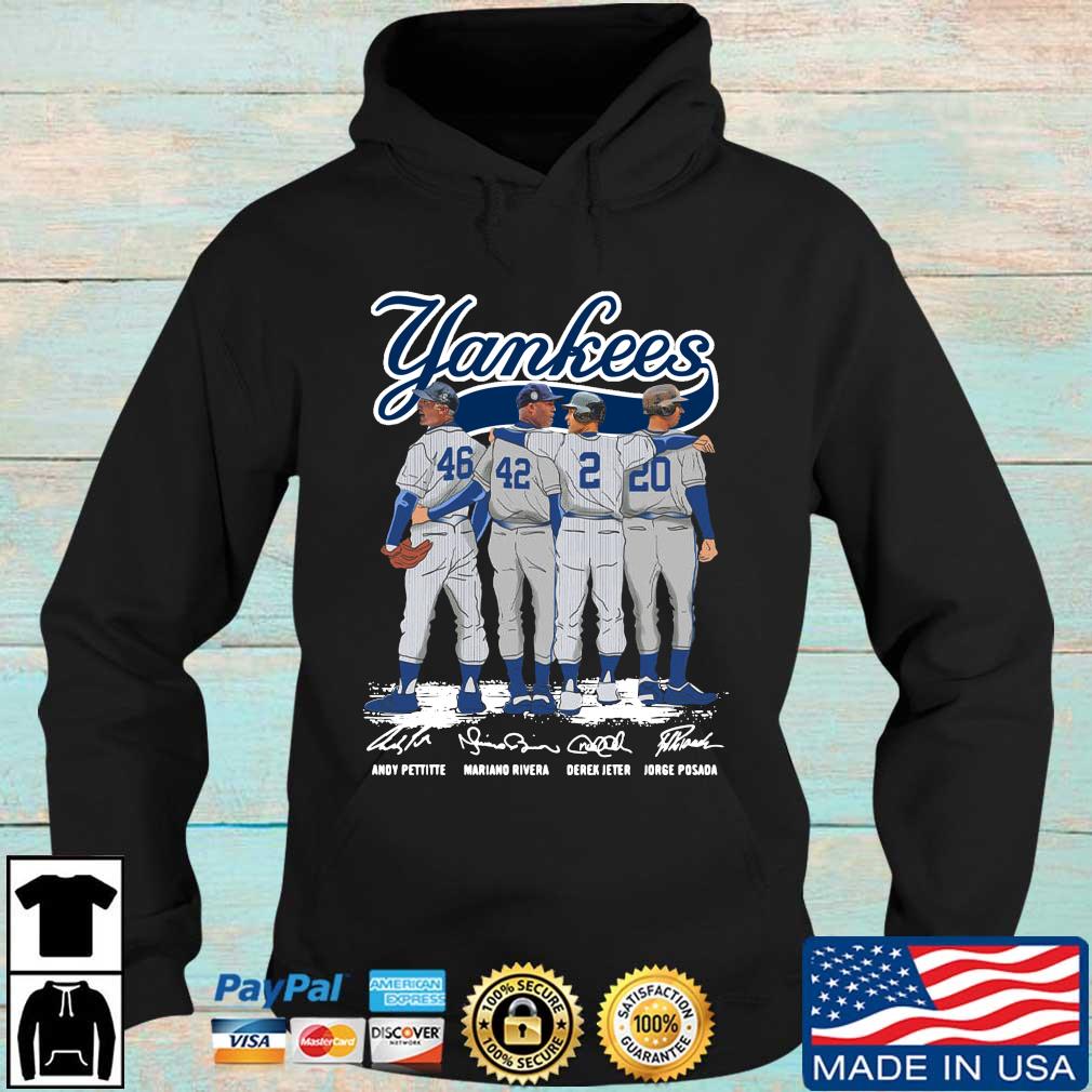 New York Yankees Andy Pettitte Mariano Rivera Derek Jeter Jorge Posada  signatures shirt, hoodie, sweater, long sleeve and tank top