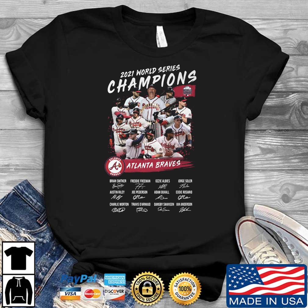 Atlanta Braves 2021 World Series Champions Signatures T-Shirt - Q