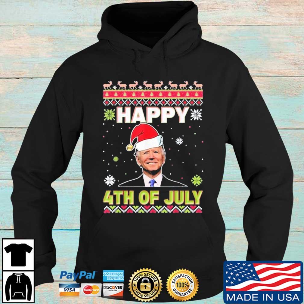 Happy 4th Of July Santa Biden Ugly Christmas 2021 Sweater Hoodie den