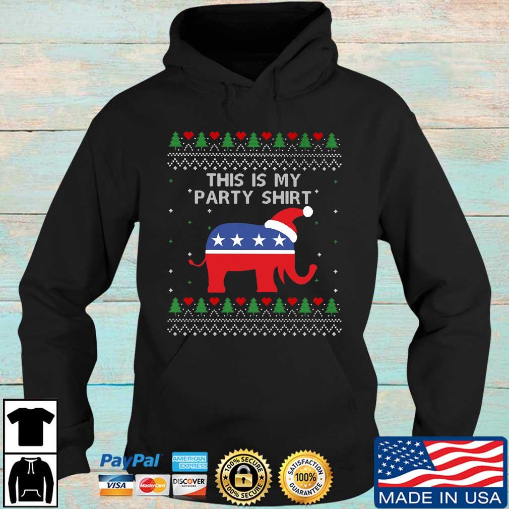 Santa Democrat this is my party shirt Ugly Christmas sweater Hoodie den
