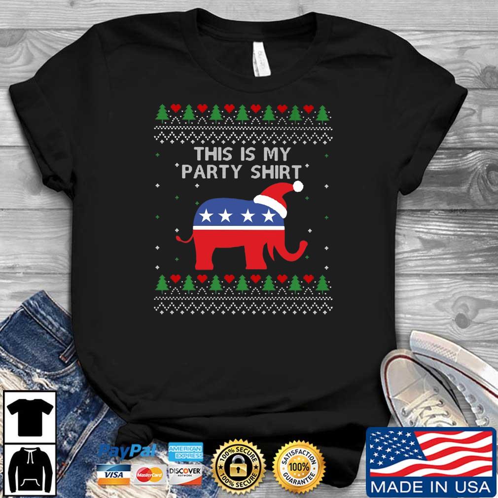 Santa Democrat this is my party shirt Ugly Christmas sweater