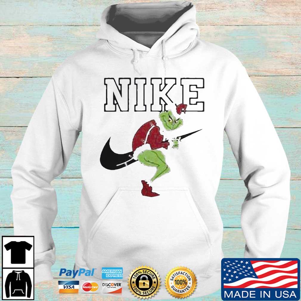 Santa Grinch Nike Christmas Sweater Hoodie trang