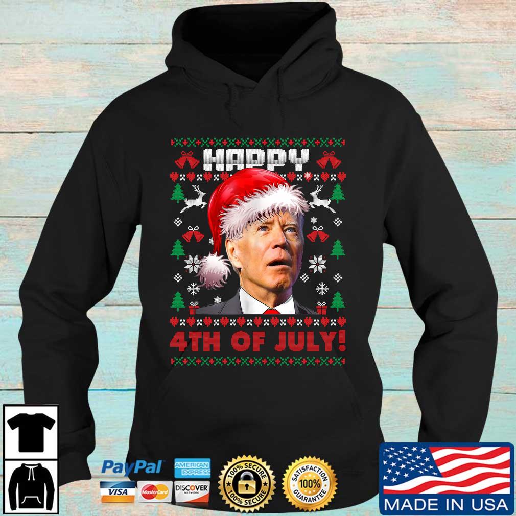 Santa Joe Biden Happy 4th of July Ugly Merry Christmas sweater Hoodie den