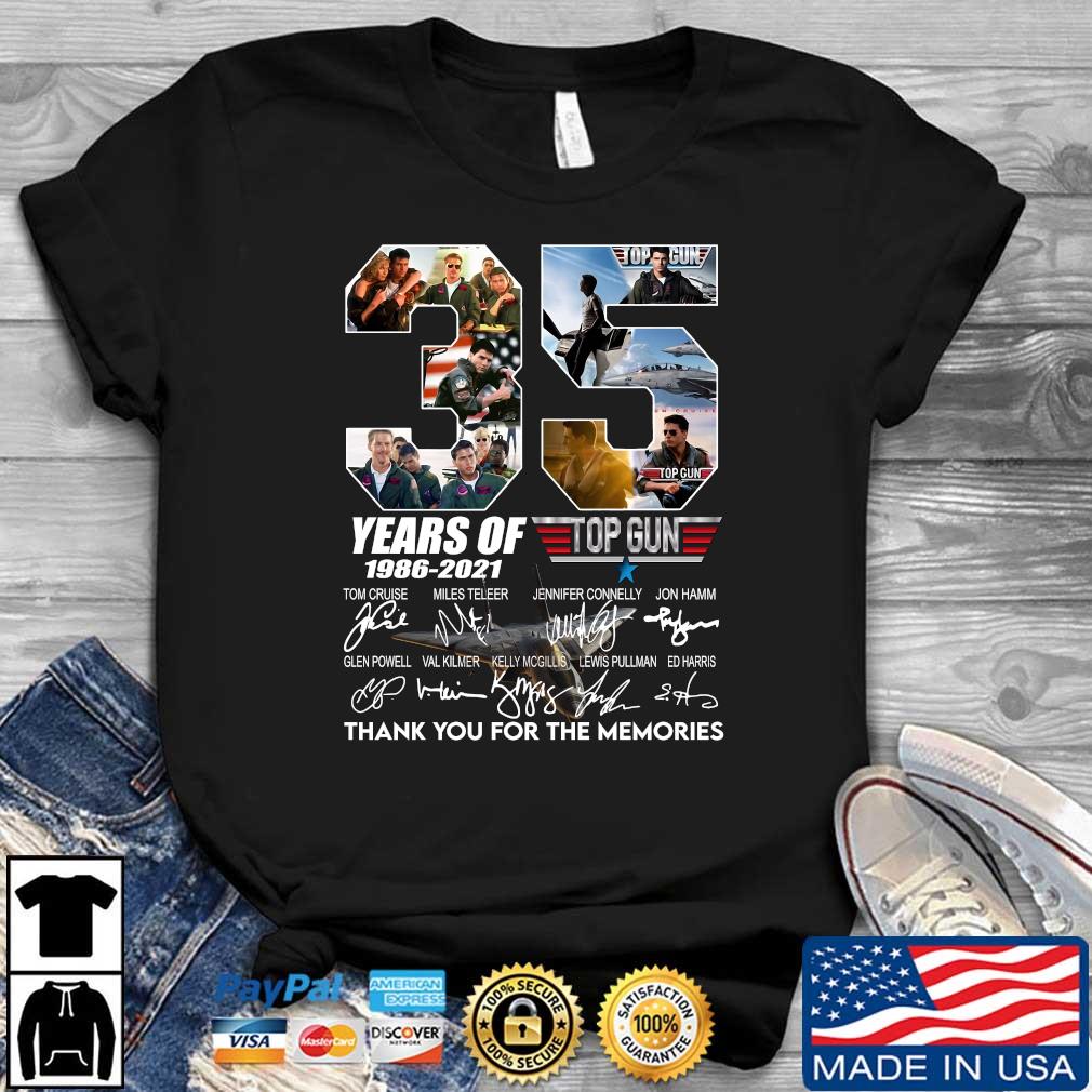 Hot Top Gun 35 years of 1986-2021 thank you for the memories signatures shirt