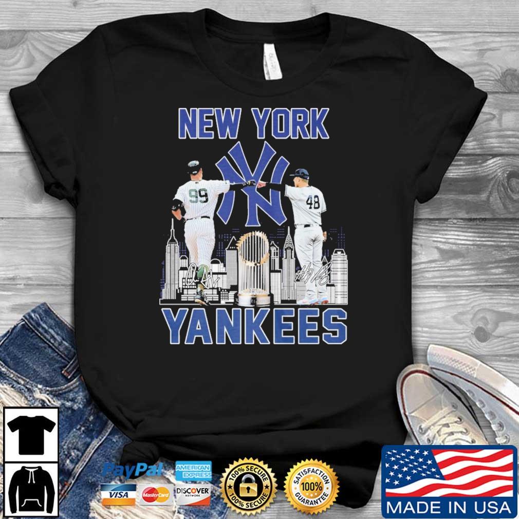 New York Yankees Aaron Judge and Eric Young Jr. Signatures Skyline