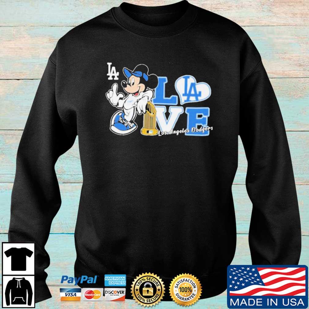 Mickey mouse peace love Los Angeles Dodgers shirt, hoodie, sweater