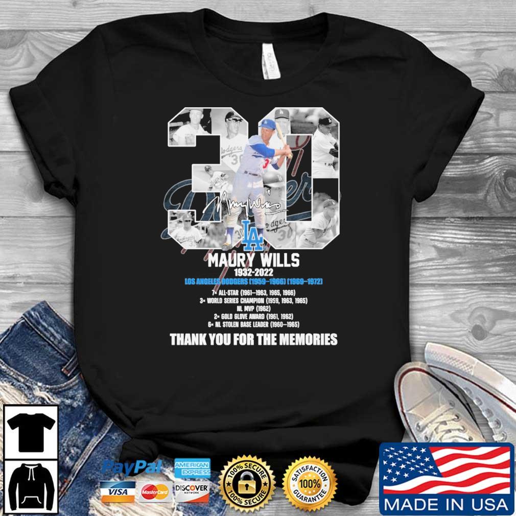 Maury Wills 1932-2022 Los Angeles Dodgers Thank You For The Memories Signature shirt