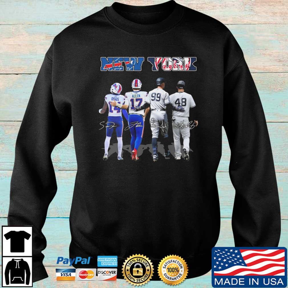 Men's josh Allen Stefon Diggs Aaron Judge Anthony Rizzo i am a New York  Yankees and a Buffalo Bills for life signatures 2023 shirt, hoodie,  sweater, long sleeve and tank top