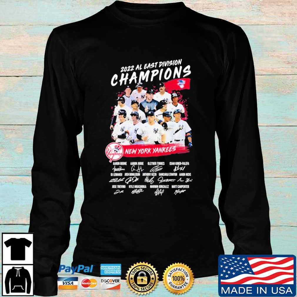 New York Yankees 2022 Al East Division Champions Signatures Shirt,Sweater,  Hoodie, And Long Sleeved, Ladies, Tank Top