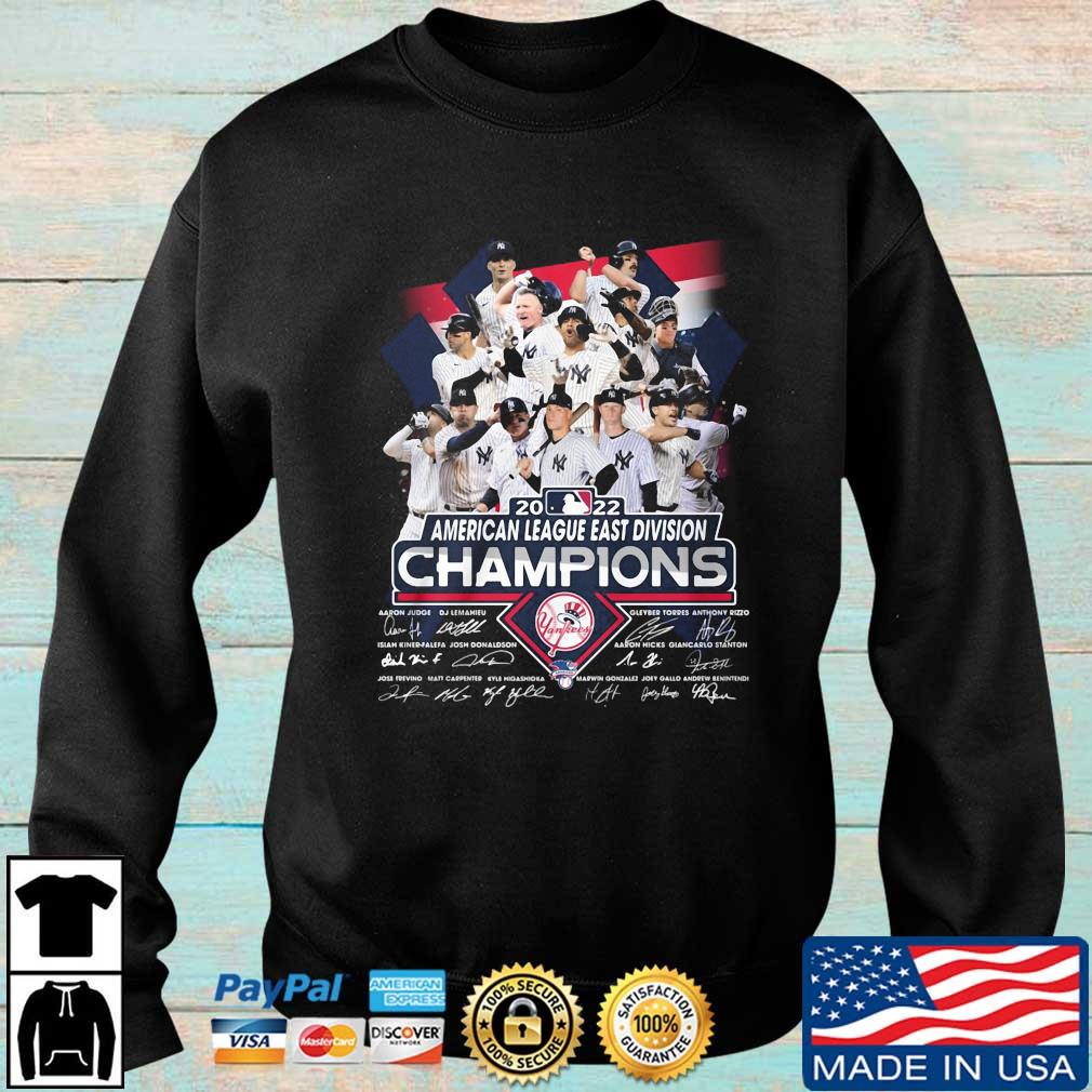 New York Yankees 2022 AL East Division Champions Signatures shirt,Sweater,  Hoodie, And Long Sleeved, Ladies, Tank Top