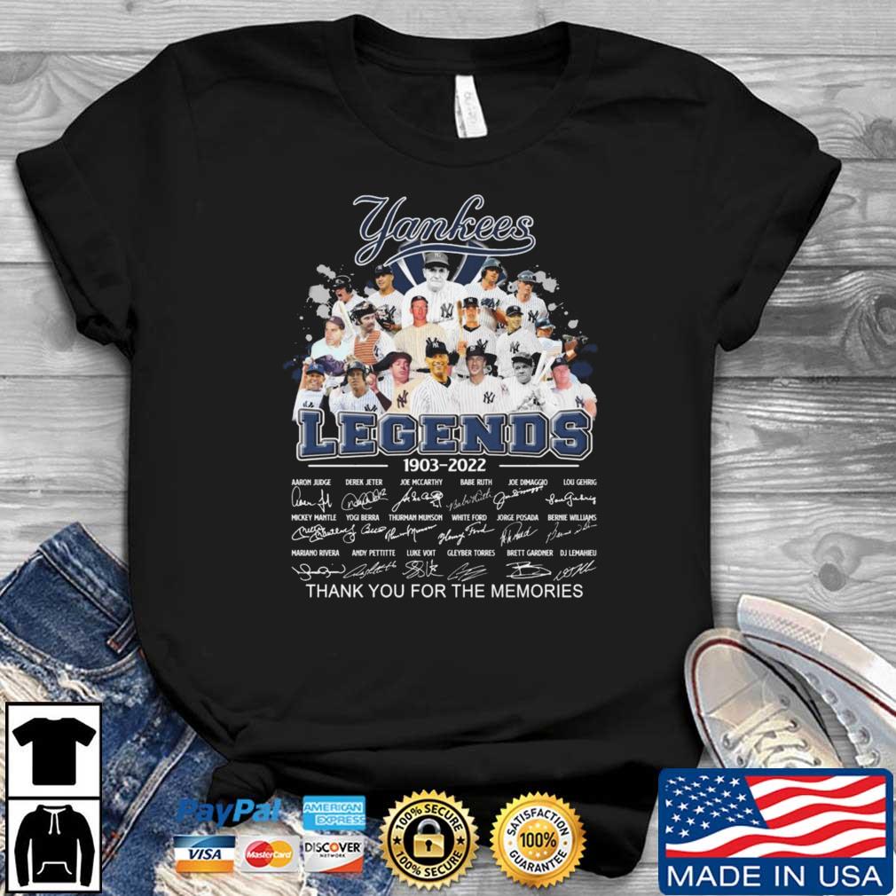 Yankees Legends 1903 2022 thank you for the memories shirt