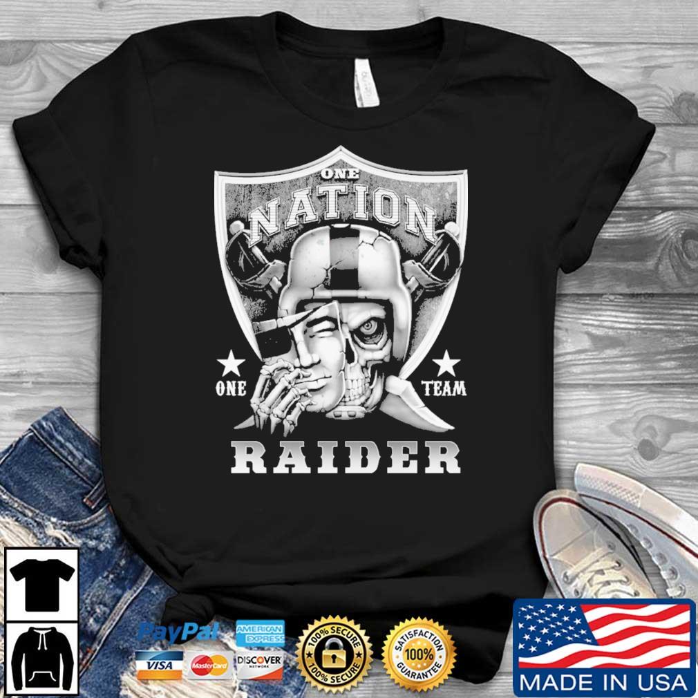 Skull One Nation One Team Las Vegas Raiders T-Shirt - Kaiteez