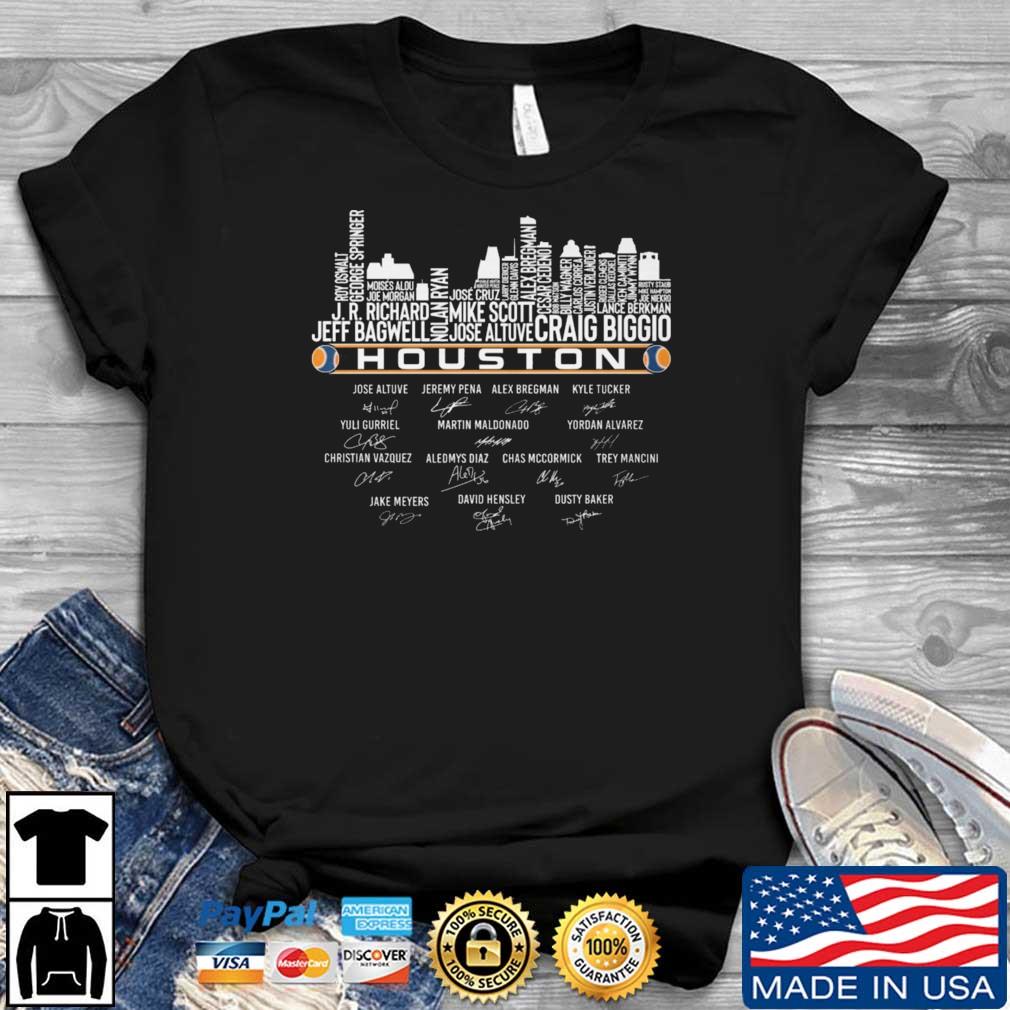 Houston 2022 Houston Astros Baseball Players Name Skyline Signatures Shirt