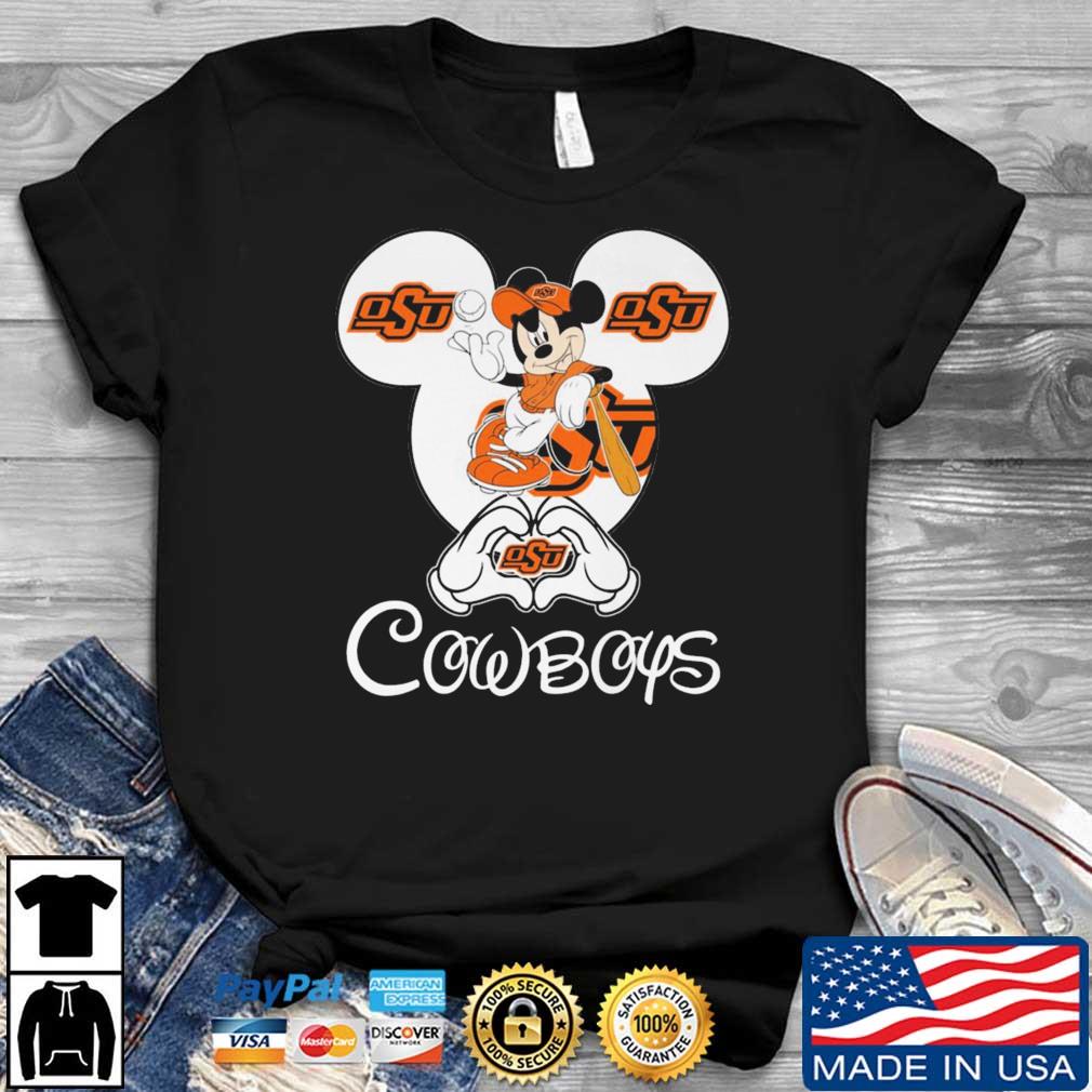 Mickey Mouse Heart Love Oklahoma State Cowboys Shirt