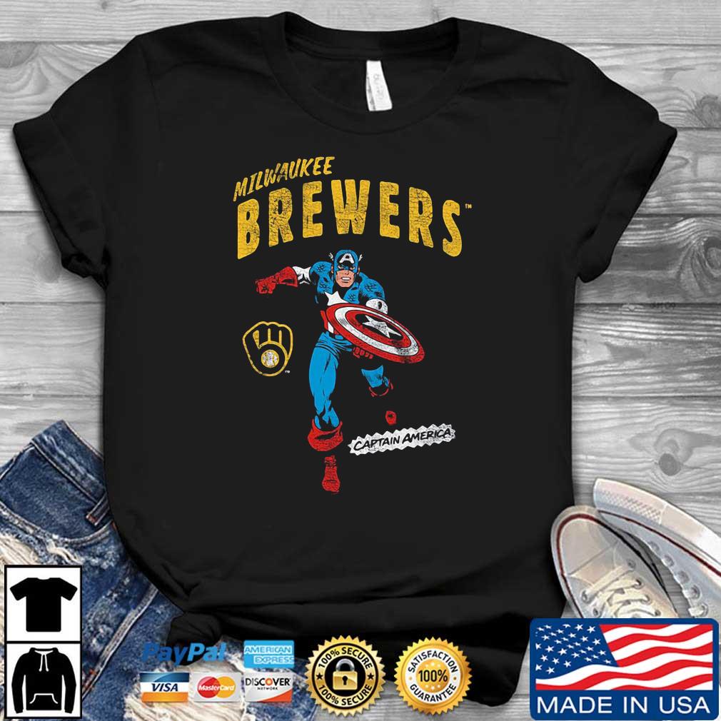 Milwaukee Brewers Team Captain America Marvel Shirt