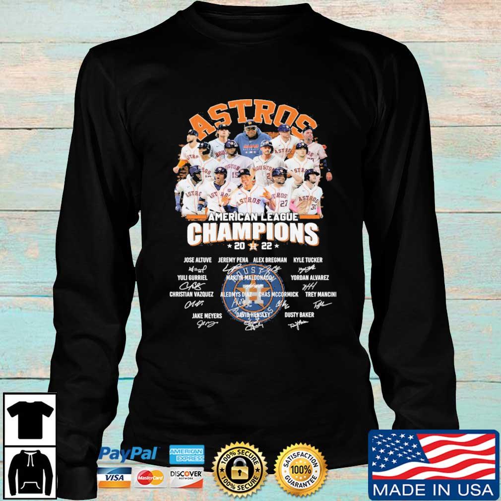 Premium mLB Team Houston Astros American League Champions 2022 Signatures  shirt, hoodie, sweater, long sleeve and tank top