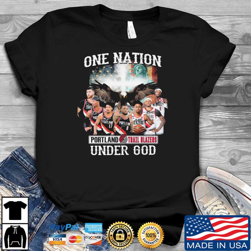 Portland Trail Blazers One Nation Under God Signatures shirt