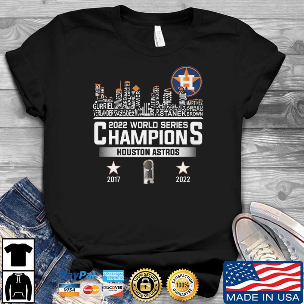 2017 2022 Astros world series Champions roster shirt