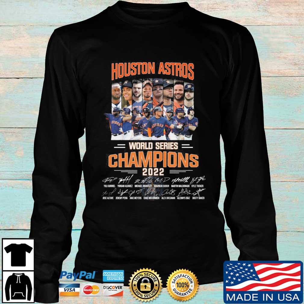 Houston astros 2022 world series champions 3 players signatures shirt,  hoodie, sweater, long sleeve and tank top