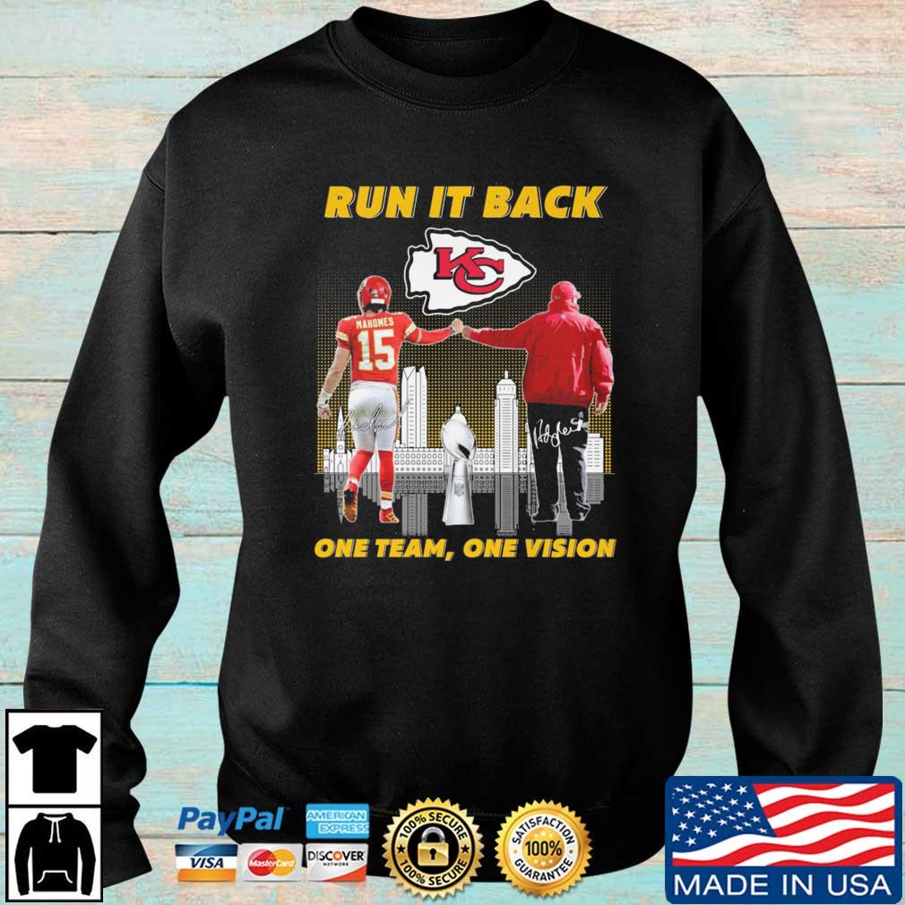 Kansas City Chiefs Patrick Mahomes And Andy Reid Run It Back On Team One Vision Signatures shirt