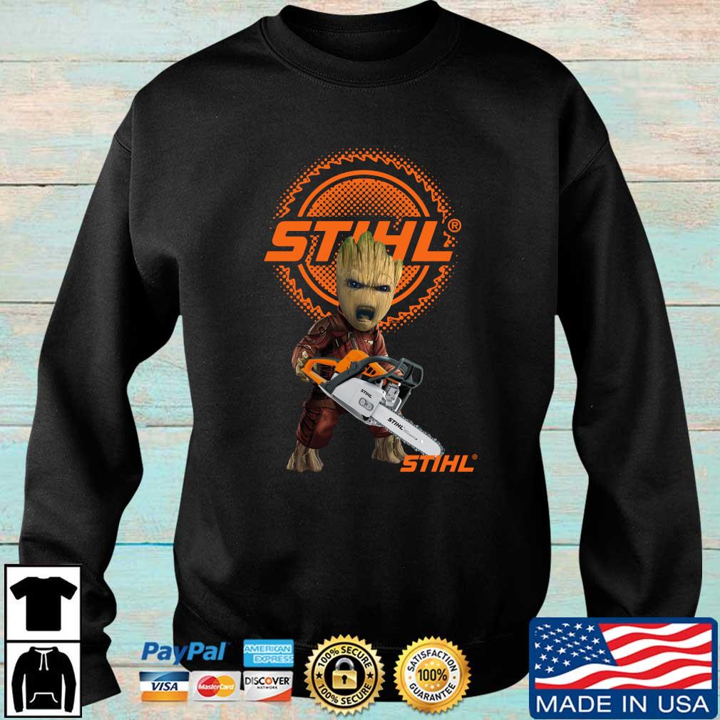 Official Baby groot stihl logo american shirt