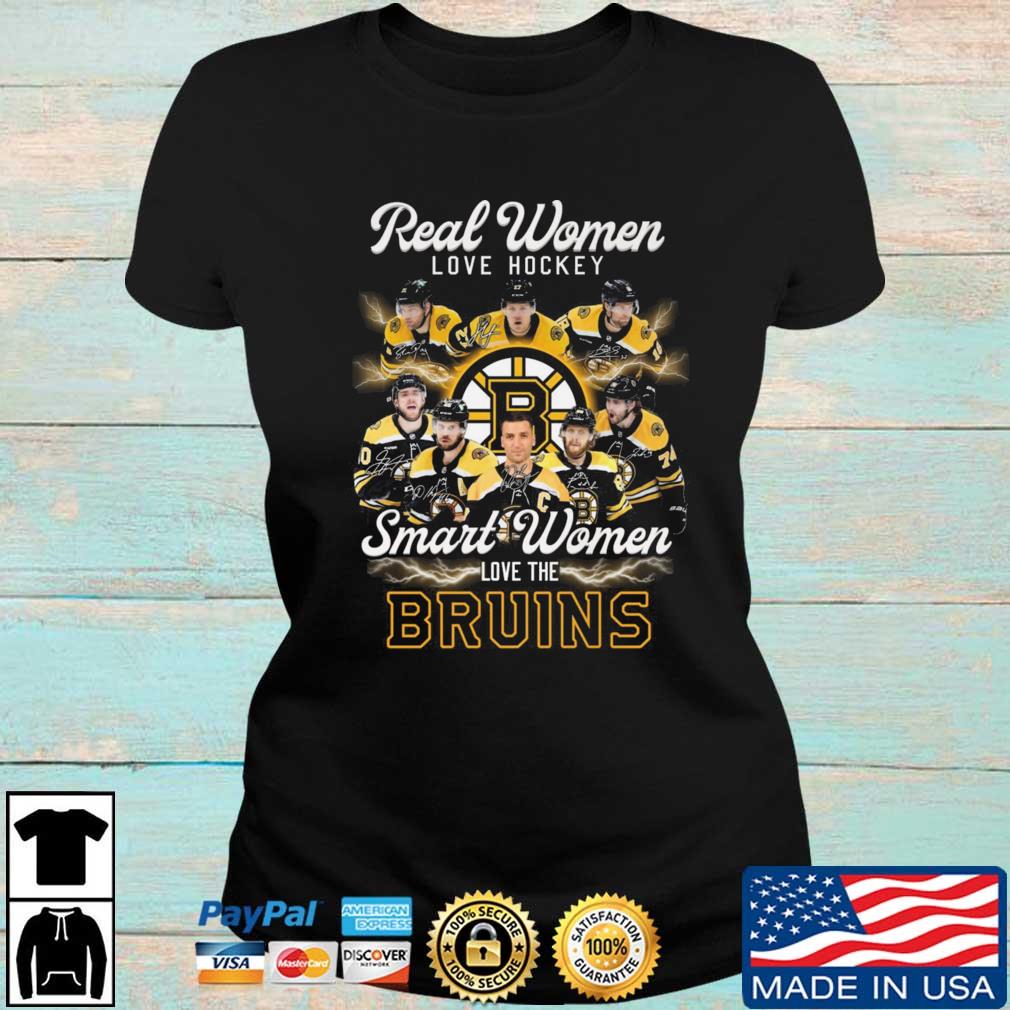 Buy Real Women Love Hockey Smart Women Love The Boston Bruins Signature  Shirt For Free Shipping CUSTOM XMAS PRODUCT COMPANY