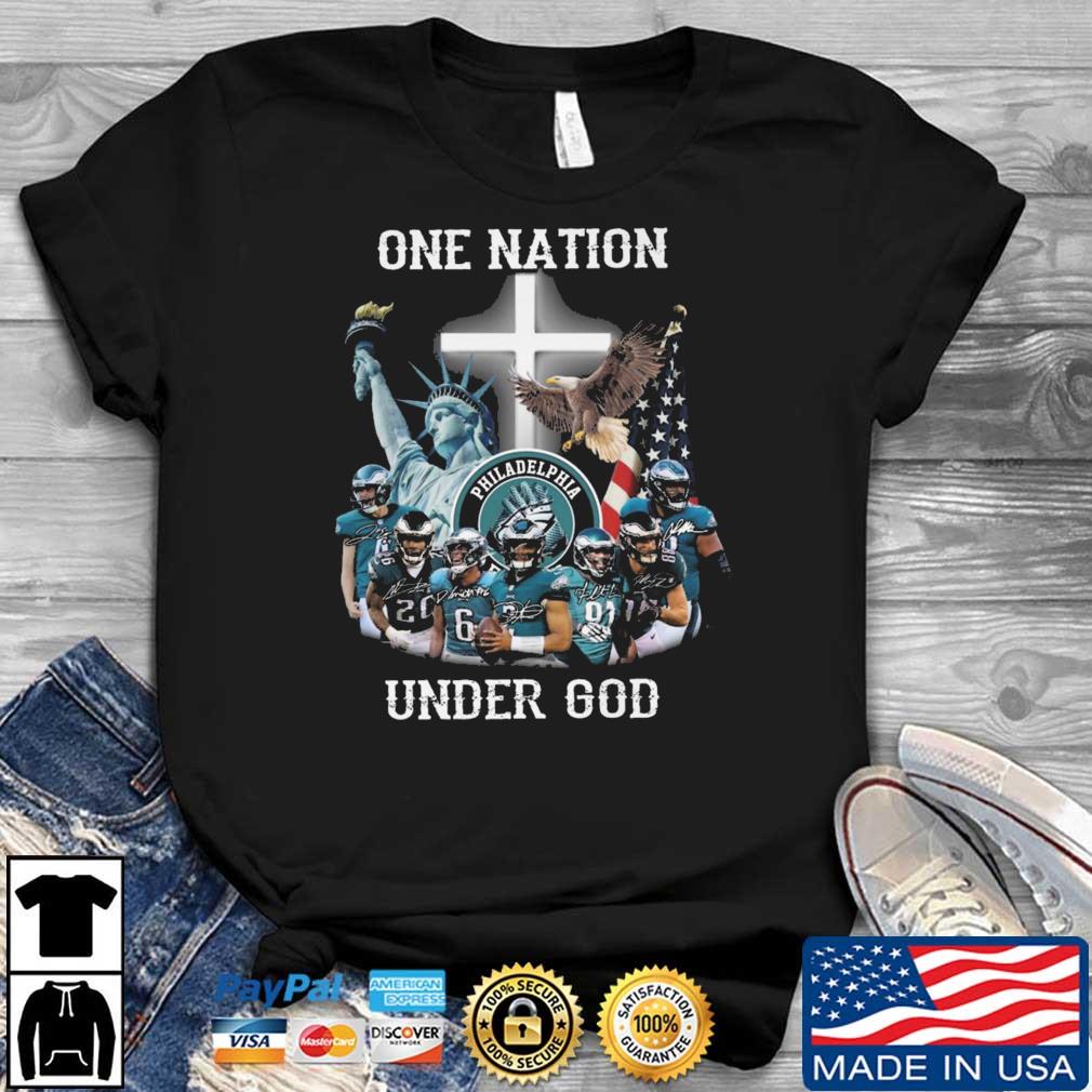 Philadelphia Eagles Team Football One Nation Under God Signatures shirt