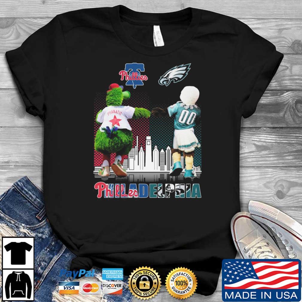 Philadelphia Skyline Philadelphia Phillies Phanatic Mascot And Swoop Mascot shirt