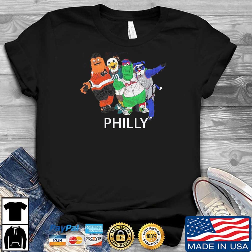 Philly Mascots Philly Mascots Phillies Phanatic Flyers Gritty Eagles Swoop shirt