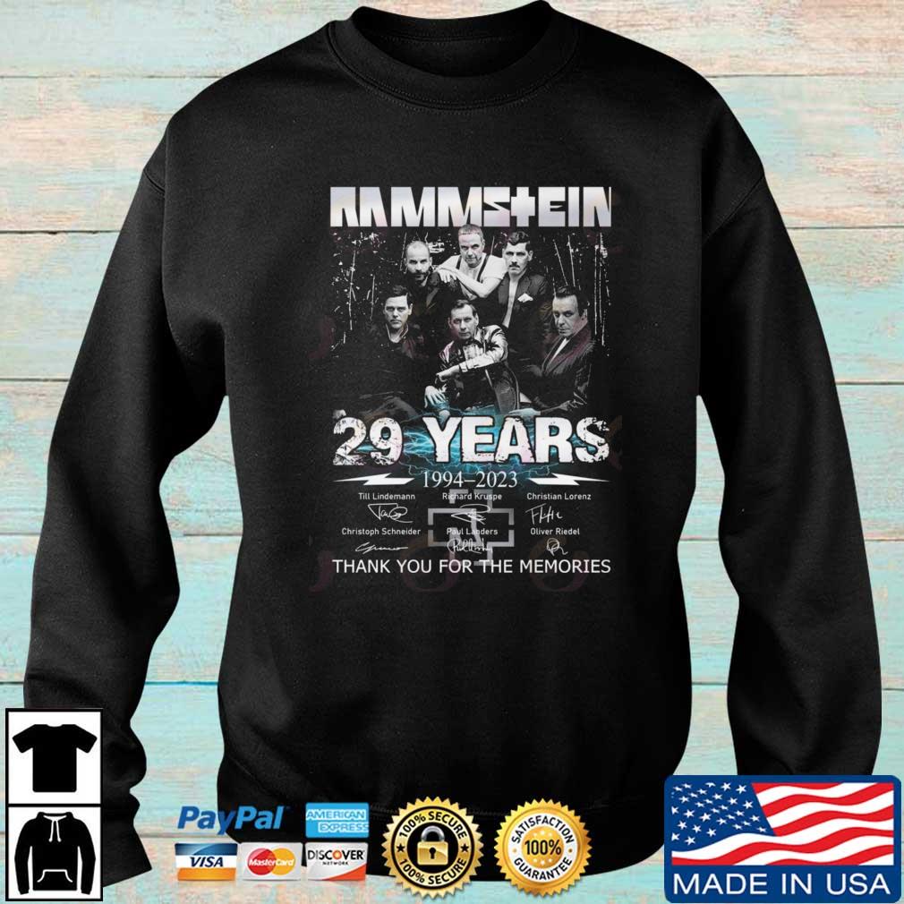 Rammstein 29 Years Of 1994-2023 Thank You For The Memories Signatures shirt