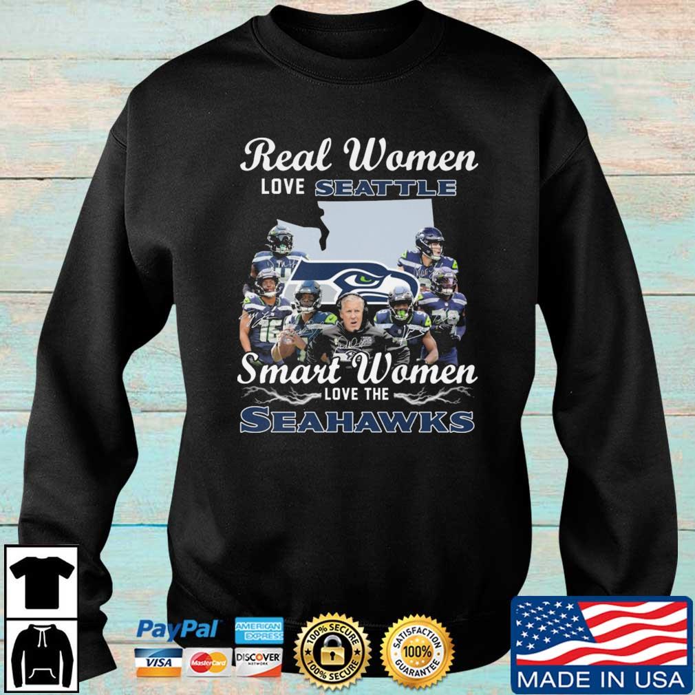 Real Women Love seattle Smart Women Love The Seahawks Signatures t-shirt