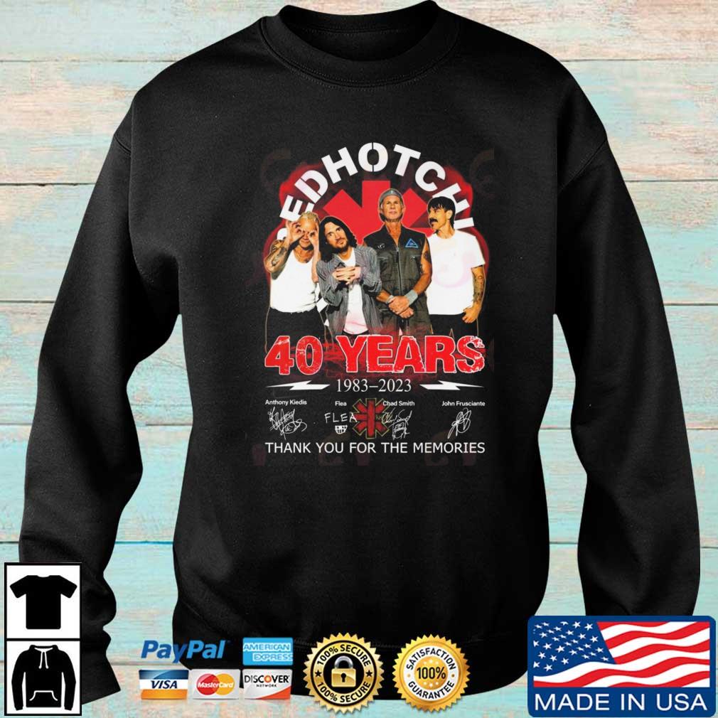 Red Hot Chili Peppers 40 Years Of 1983-2023 Thank You For The Memories Signatures shirt