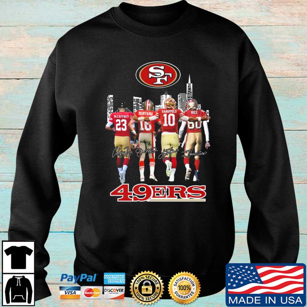 San Francisco 49ers Skyline McCaffrey Montana Garoppolo And Rice Signatures shirt