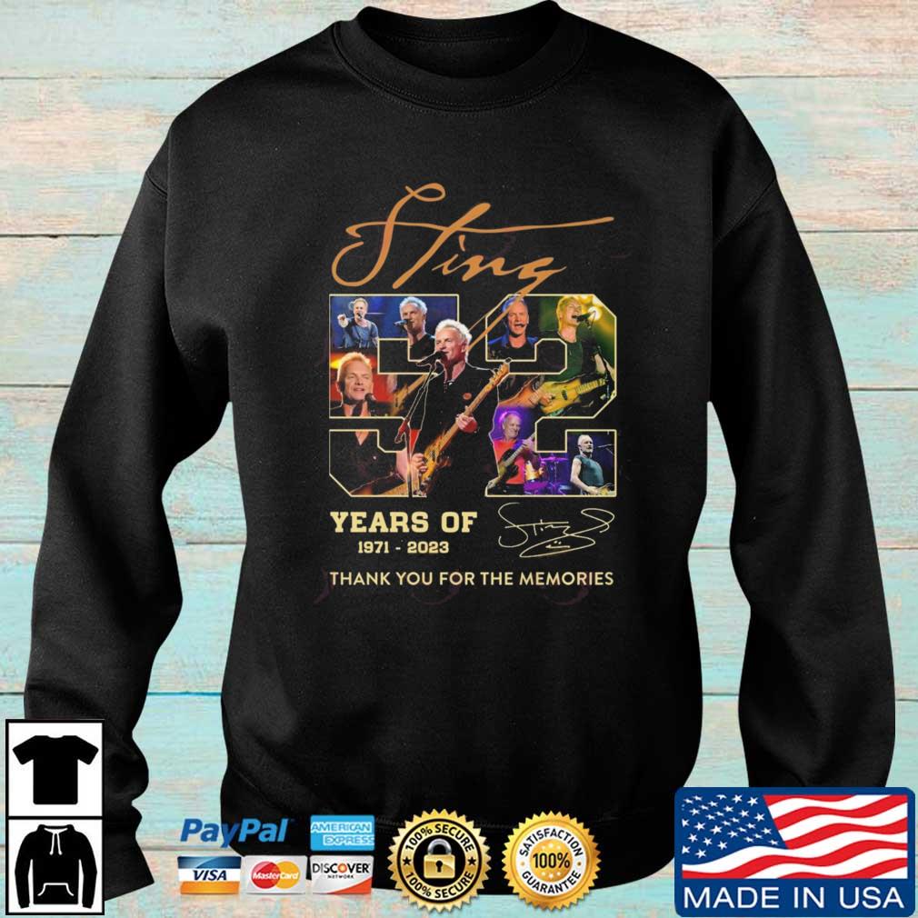 Sting 52 Years Of 1971-2023 Thank You For The Memories Signature shirt