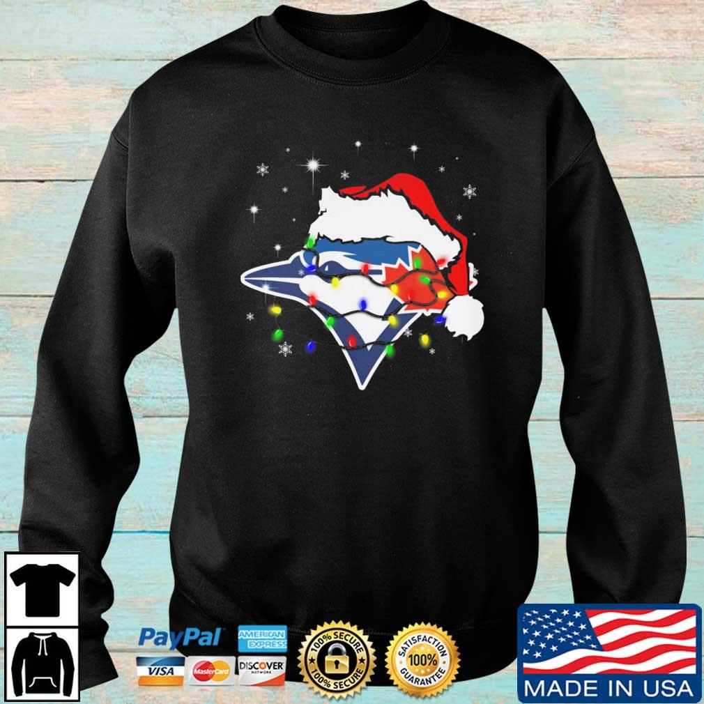 Santa Hat Toronto Blue Jays Logo Christmas Light Shirt - Freedomdesign