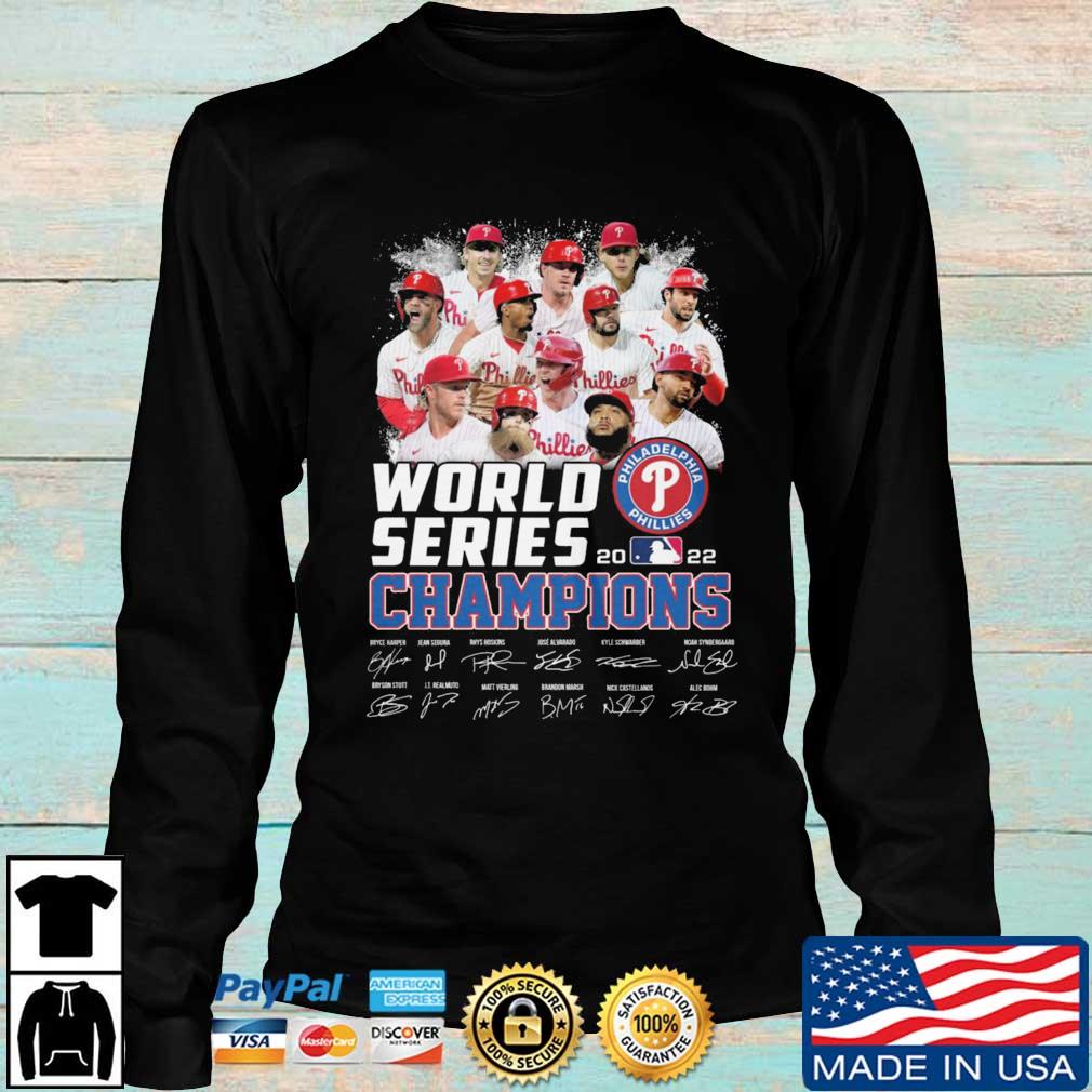 World Series Champions 2022 Philadelphia Phillies Baseball Signatures Long  Sleeves T Shirt, hoodie, sweater, long sleeve and tank top