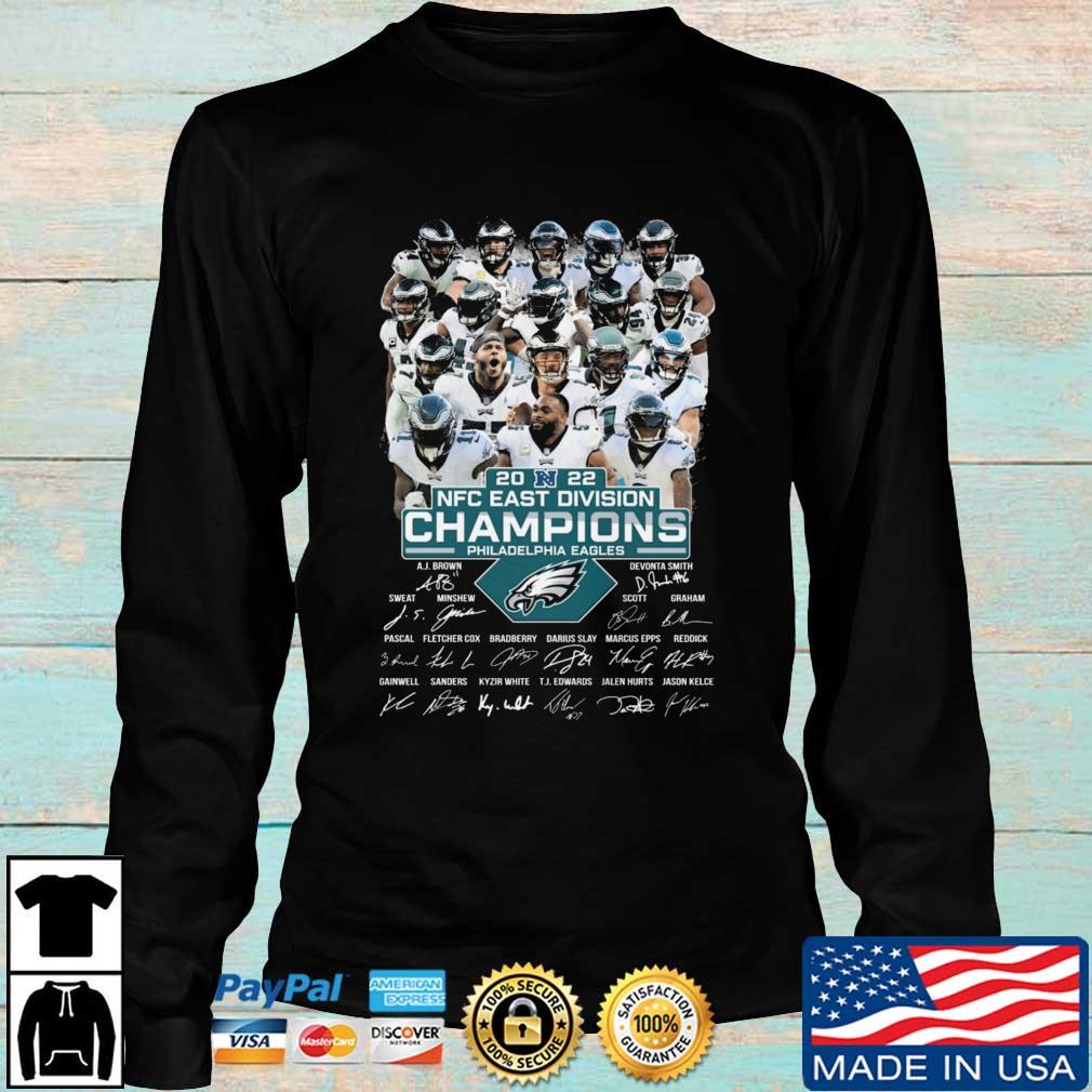 Philadelphia Eagles 2019 NFC East Division champions signatures shirt,  hoodie, sweater, long sleeve and tank top