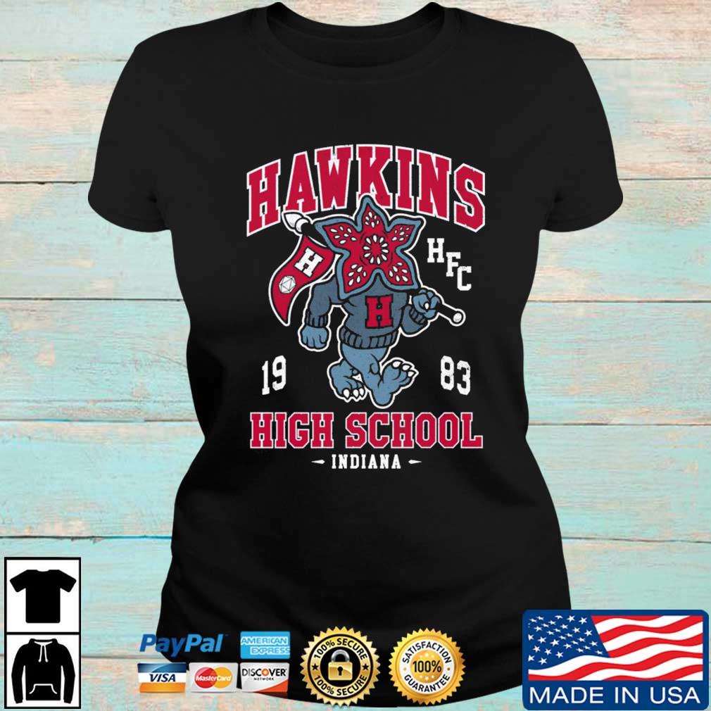 Hawkins High School Vintage Distressed Creepy Cute College Demogorgon  Mascot Shirt, hoodie, sweater, long sleeve and tank top