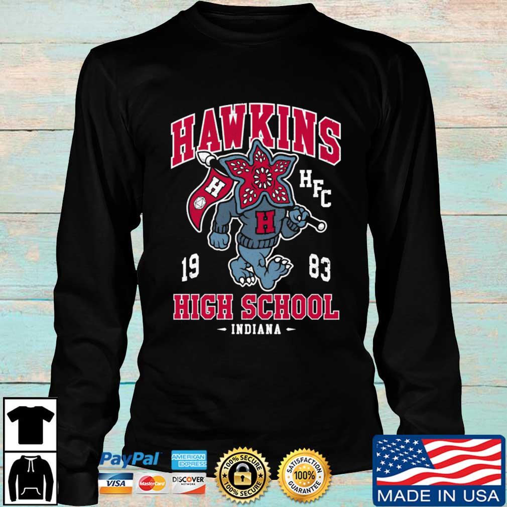 Hawkins High School Vintage Distressed Creepy Cute College Demogorgon  Mascot Shirt, hoodie, sweater, long sleeve and tank top