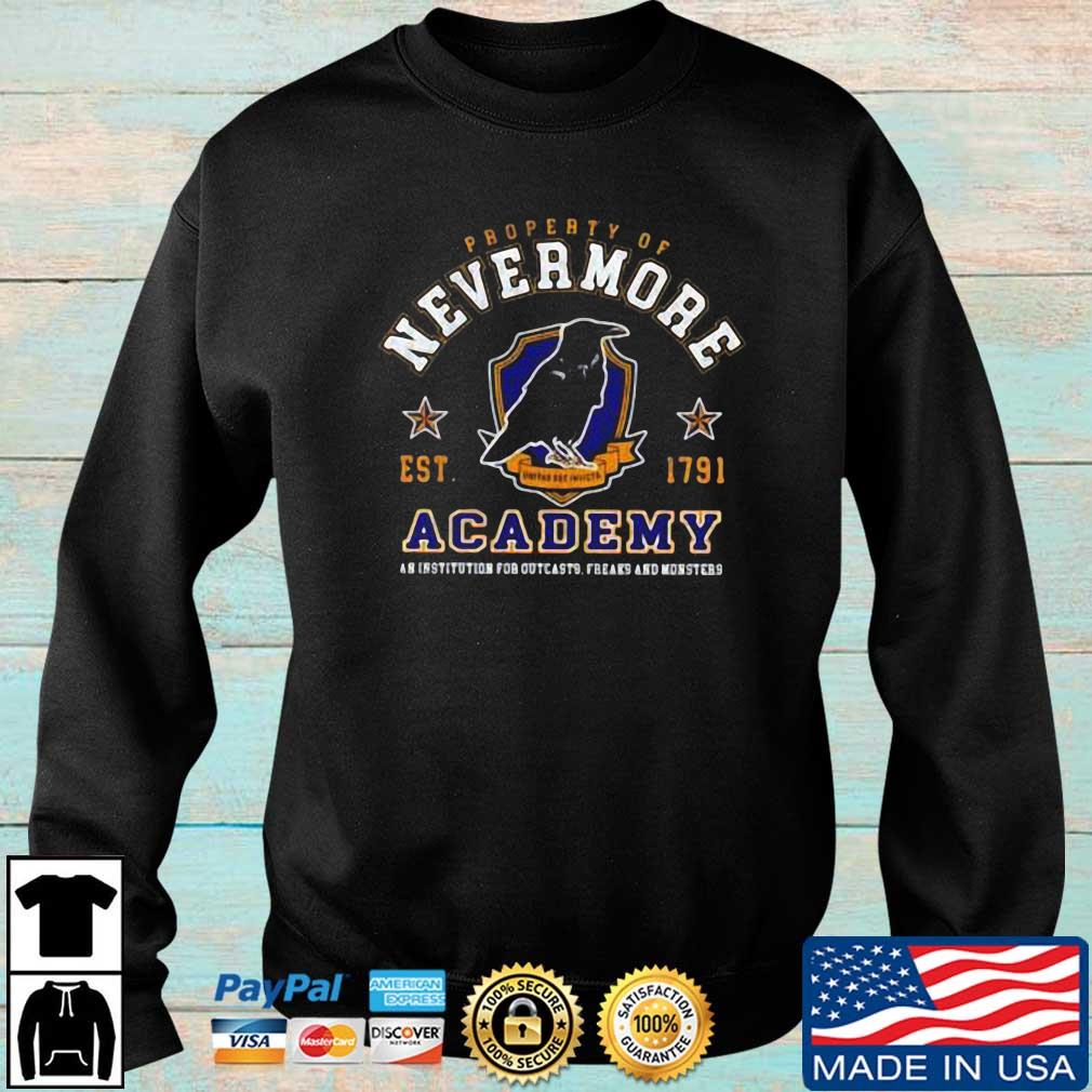 Nevermore Academy Raven Worn Dks Wednesday Netflix Show Logo Shirt