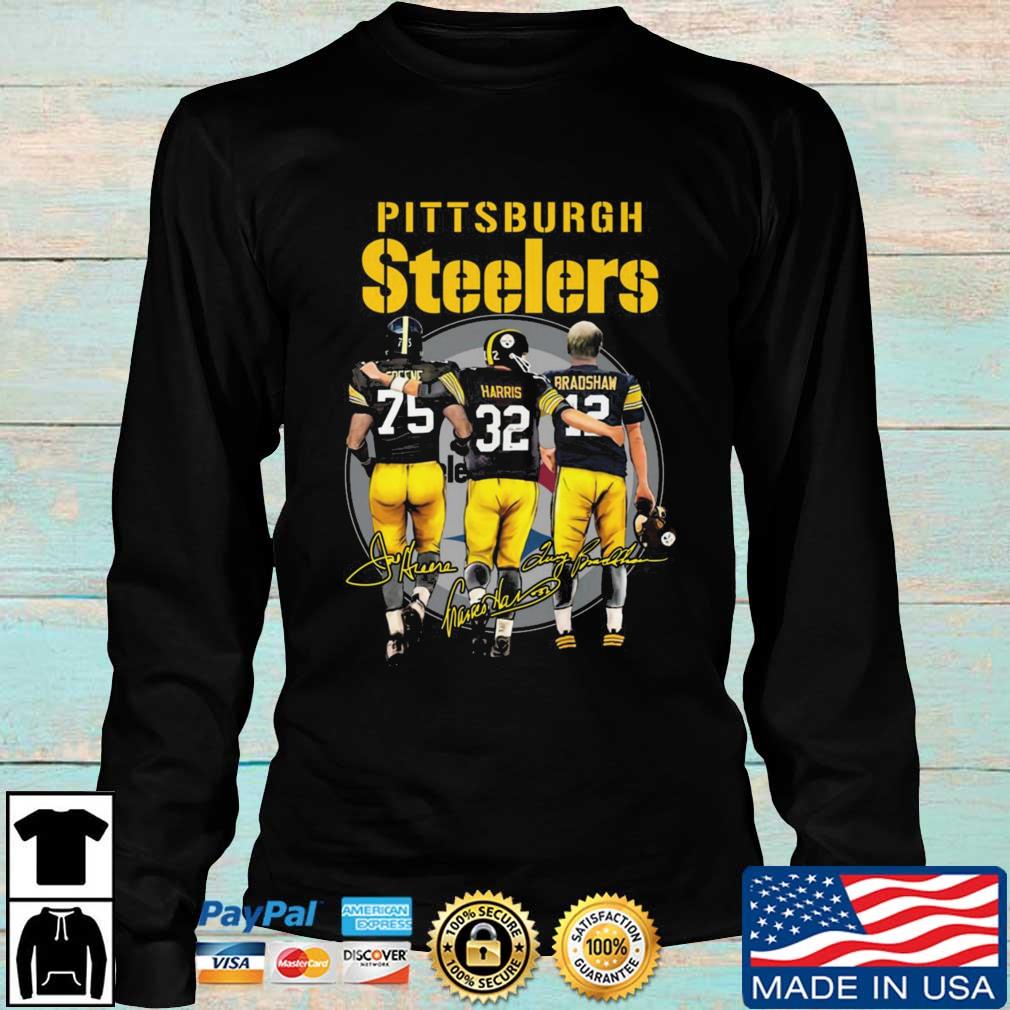 Pittsburgh Steelers Franco Harris Joe Greene and Terry Bradshaw signatures  shirt, hoodie, sweater and v-neck t-shirt