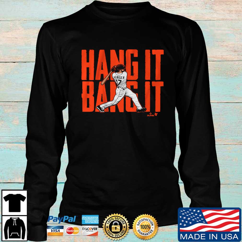 Mitch Haniger hang it bang it San Francisco funny T-shirt, hoodie