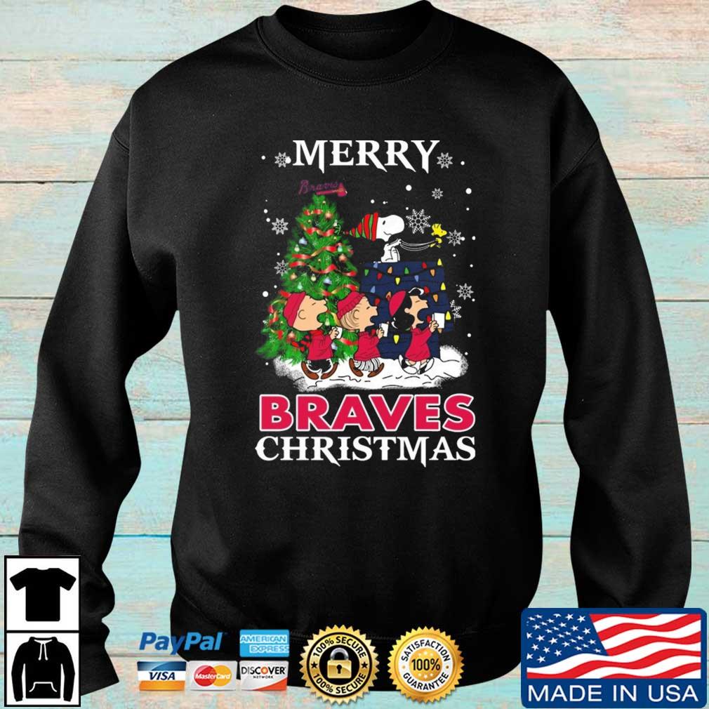 Snoopy And Friends Atlanta Braves Merry Christmas sweatshirt