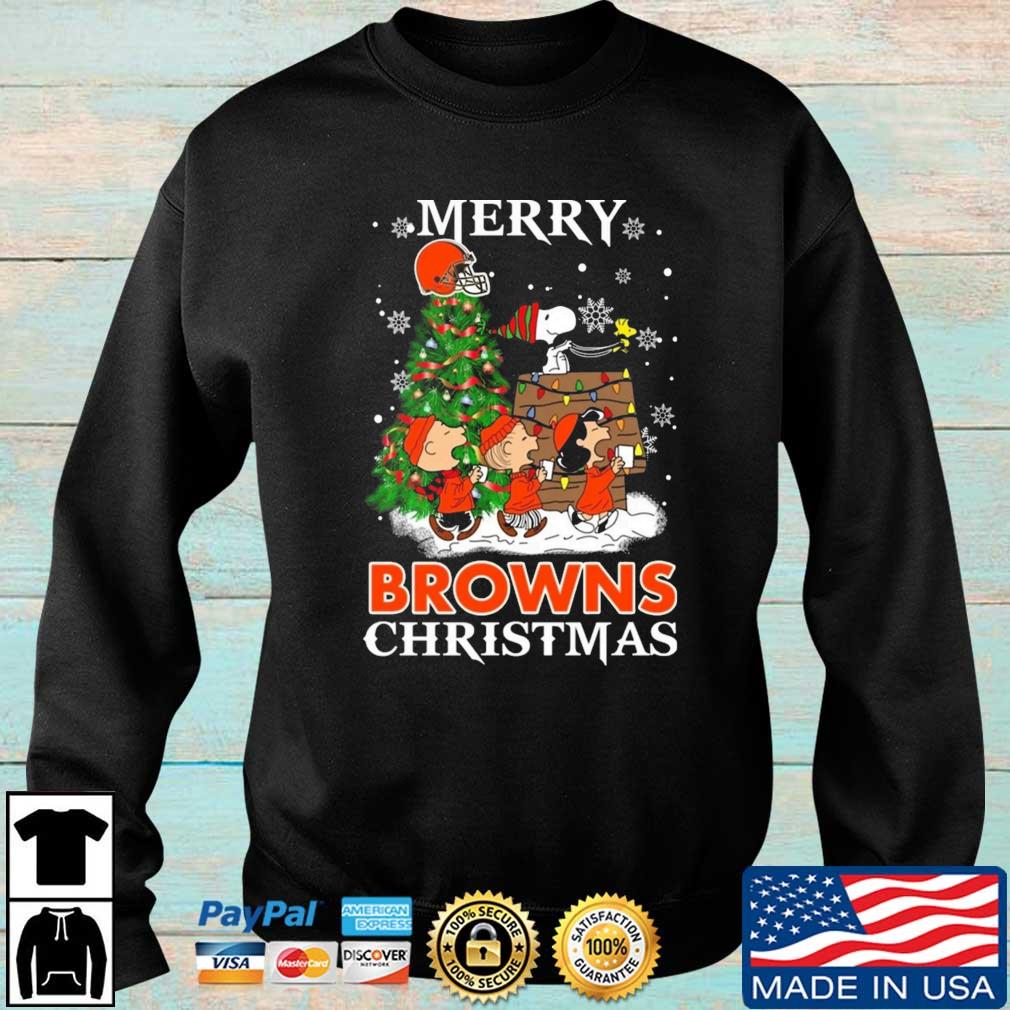Snoopy And Friends Cleveland Browns Merry Christmas sweatshirt
