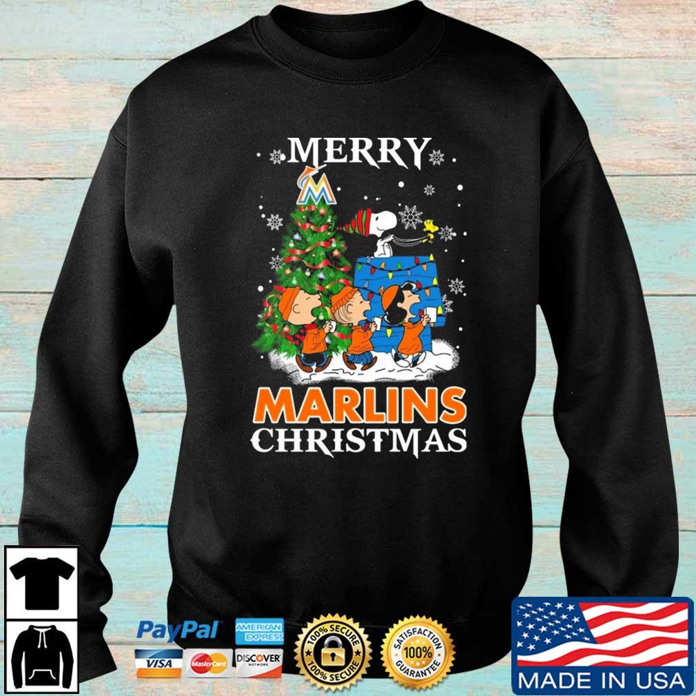 Snoopy And Friends Miami Marlins Merry Christmas sweatshirt
