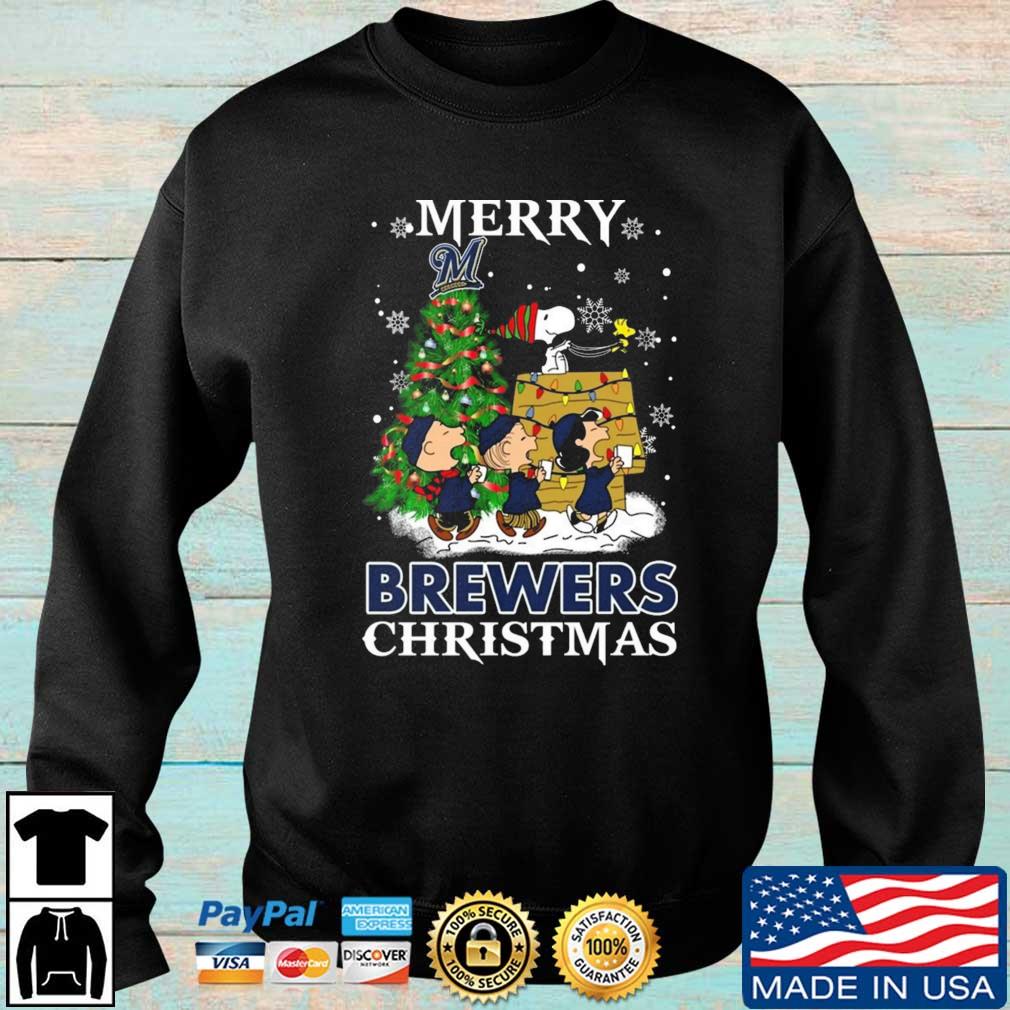 Snoopy And Friends Milwaukee Brewers Merry Christmas sweatshirt