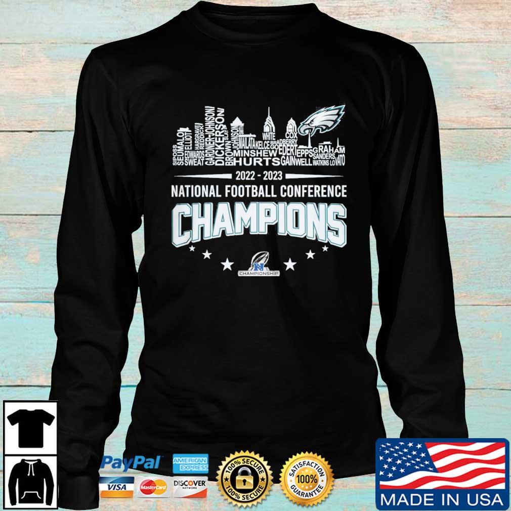 Official Philadelphia Eagles Players names skyline 2022 NFC East Division  champions shirt, hoodie, sweater, long sleeve and tank top